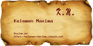 Kelemen Maxima névjegykártya
